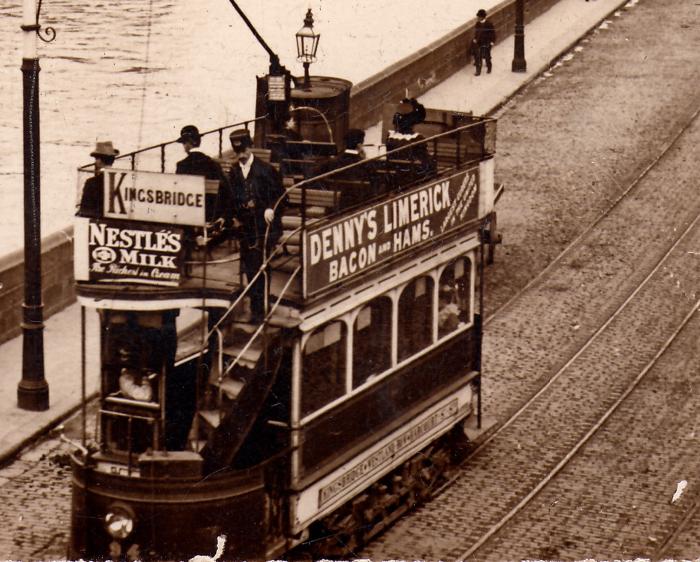 Close-up detail of Tram 94 and the tramlines (Image: Frank Prendergast)