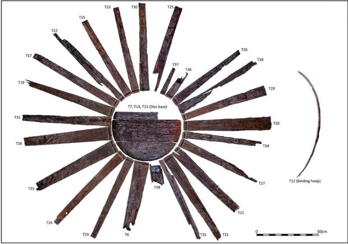 Photograph of the early medieval stave-built vessel from Gortcurreen 1 (Photo: John Channing, AMS)