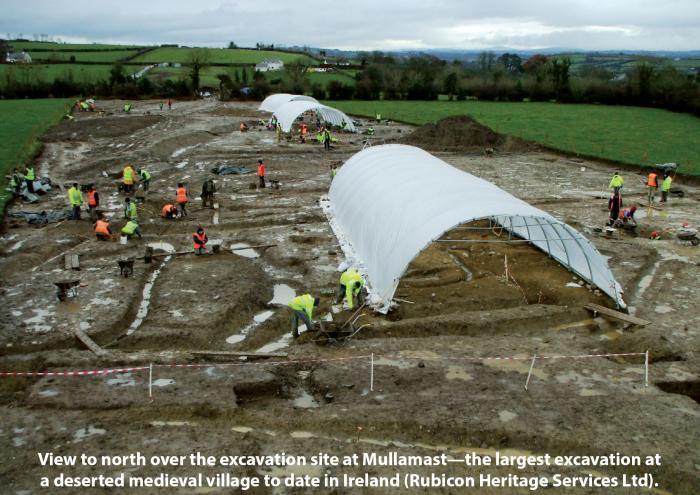 View to north over the excavation site at Mullamast—the largest excavation at a deserted medieval village to date in Ireland (Rubicon Heritage Services Ltd).